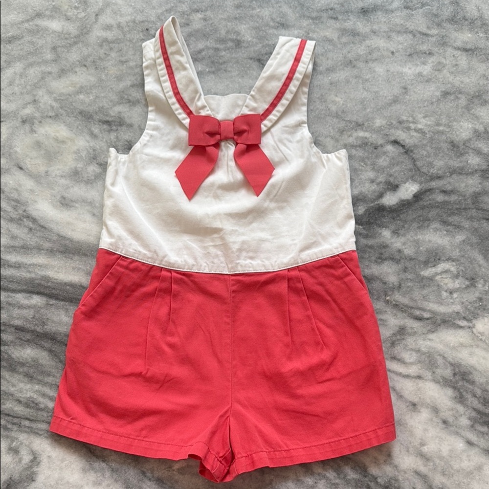 Janie and Jack White and Red Sailor Romper